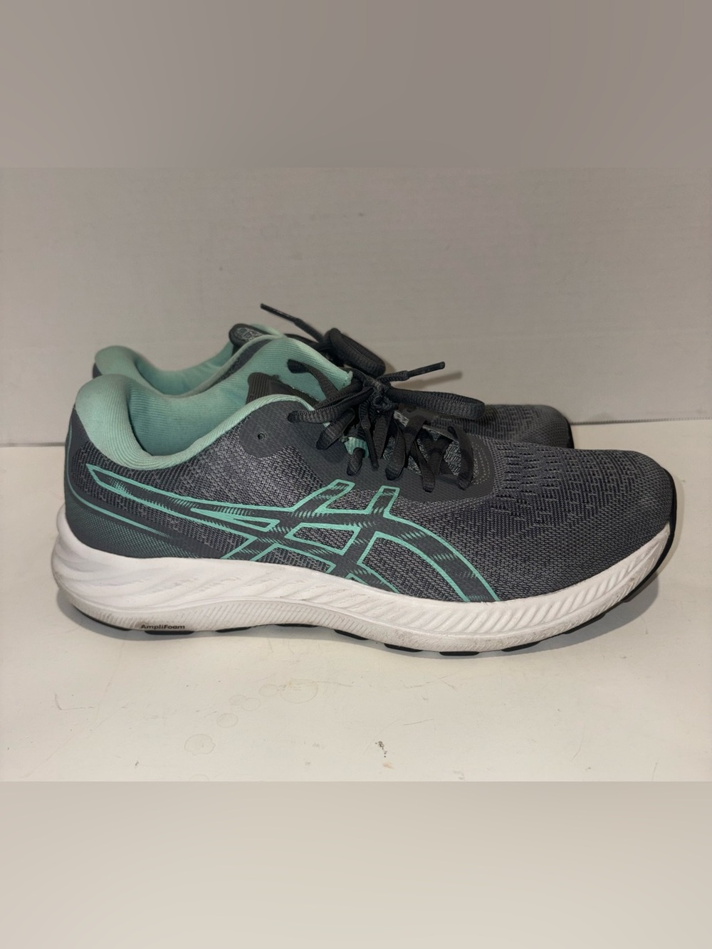 Asics Women's Gray and Teal Athletic Running Shoes